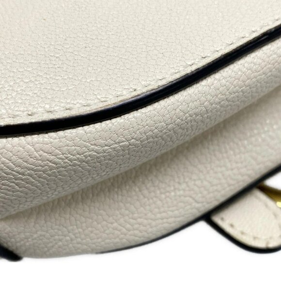 Auth DIOR/ChristianDior Saddle Microbag - White Leather Handbag - Picture 4 of 14